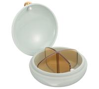 Portable Round Medicine Case with 4 Compartments and Tight Seal | Silicone ABS Build, Removable Dividers and Insert, Pocket-ready for Travel, Doctor Visits, Busy Parents