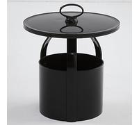 Portable Round Side Table - 2-Tier Coffee Table with Handle for Living Room and Bedroom, Durable PP Material, Stylish Design, Versatile Home Furniture