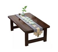 Portable Rustic Brown Wooden Folding Rectangular Coffee Table - Multi-functional for Living Room Balcony & Lounge (80x50x30cm) - Stylish & Space-saving Design