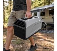 Portable RV Air Conditioner, Compact Camping Cooler, 1300W Mobile Cooling Unit With 3 Speed, 24h Timer, Dual Exhaust Hose & Remote Control, Self-Evaporating, Quiet 36db