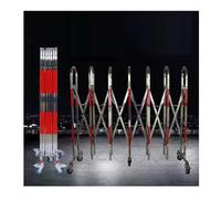 Portable Safety Barrier Gate 1.32x5m Retractable Traffic Fence Expandable Metal Barricade for Industrial Use Mobile Crowd Control Barrier Outdoor Safety Solution