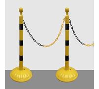 Portable Safety Barriers with Plastic Chain - 6 Pack Traffic Cones & Stands for Road Construction, Parking Control, Events & Safety Management