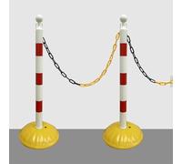 Portable Safety Barriers with Plastic Chain6Pack Traffic Cones & Stands for Road Construction Parking Control Event ManagementDurable Lightweight Colorful (A)