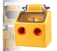 Portable Sand Blaster Cabinet for Heavy Duty Parts Processing, Features Adjustable Air Pressure, Two-Hand Operation with Built-in Lighting for Efficient Wet and Dry Sandblasting