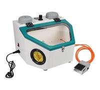 Portable Sandblasting Cabinet with LED Light and Foot Switch, Efficient Restoration and Adjustable Pressure, Dust-Free Design for Jewelry