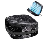 Portable Sanitary Napkin Storage Bag, Menstrual Cup Pouch Feminine Menstruation Pads Bag for Teen Girls, Tampons First Period Kit, Space Scene Universe Nebula Background
