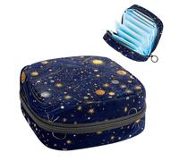 Portable Sanitary Napkin Storage Bag, Menstrual Cup Pouch Feminine Menstruation Pads Bag for Teen Girls, Tampons First Period Kit, Magic Galaxy Stars Constellation