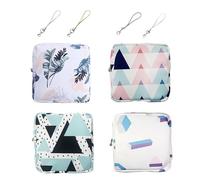 Portable Sanitary Napkin Storage Bags, Reusable Period Bag Mini Makeup Bag Pouch with Keychain, Sanitary Pads Storage Pouch Period Pouch (Multicolour)