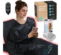 Portable Sauna Blanket with Arm Sleeves for Ultimate Flexibility - Far Infrared Sauna Blanket for Detoxification with 10x Bonus Thermal Blankets - Infrared Saunas for Home, 113-176℉