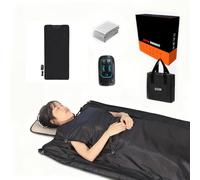 Portable Sauna for Home Steam Blanket, Electric Sweat Blanket, Dehumidification Steaming Bag, Relax and Detox Full Body Type, Foldable for Indoor, Zipper Style Black, Oxford Cloth Cover(180cm*80cm)