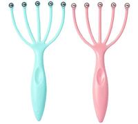 Portable Scalp Massage Claw, 2PCS Head Stress Relaxation Massager Claw to Promote Head Blood Circulation Tool，Blue+Pink