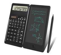 Portable Scientific Calcultor with Writing Tablet,Engineering Scientific Calculator with Solar Battery, Professional Portable Foldable Calculator Notepad for Office,School