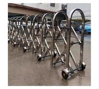 Portable Security Barrier - Retractable Expandable Mobile Fence for Traffic Control and Crowd Management with Wheels