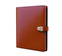 Portable Self Adhesive Photo Album - Vegan Leather Blank Scrapbook Binder Photocard Book with Writing Space & 20 Adhesive Sheets (40 Pages) for 3x5, 4x6, 5x7, 6x8 Pictures - Brown, 9 x 7.8 Inches