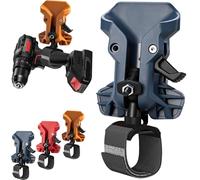 Portable Self-Locking Power Tool Holster, Versatile Compatibility Tool Holder Belt Clamp or Drills Hammers, Toughbuilt Tool Belt with Heavy Duty PP Plastic for Electricians and Contractors (Blue)
