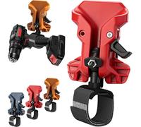 Portable Self-Locking Power Tool Holster, Versatile Compatibility Tool Holder Belt Clamp or Drills Hammers, Toughbuilt Tool Belt with Heavy Duty PP Plastic for Electricians and Contractors (Red)