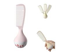 Portable Self-Standing Comb,Self-Standing Hair Comb with Weighted Base, U-Shapeds Teeth Grooves Ergonomic Grip,Tangle-Free Detangling,Durable & Easy to Clean,for Thick Curly Wet Hair (Pink)