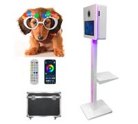 Portable Selfie Photo Booth with Touch Screen, Remote Control, Includes Photo Papers and Flight Case for Events and Parties