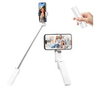 Portable Selfie Stick, Jemey Extendable Mini Selfie Stick for iPhone 15 16 17 Series with Wireless Remote, Pocket Size Portable Selfiestick for Content Creation/Vlog/Travel/Filming
