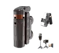 Portable Selfie Stick, Mini Phone Tripod with Bluetooth Remote Control, Double Cold Shoe Mount, 360° Rotating Retractable Tripod for iPhone/Android Phones (Black)