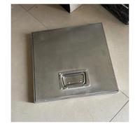 Portable Sewage Basin Cover with Hidden Handles, 304 Stainless Steel Metal Inspection Cover, Customizable Embedded Manhole Covers for Pavement Gardens(33x40in(83.8x101.6cm))