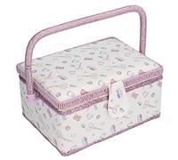 Portable Sewing Kit, Collapsible Handle with Built-in Pincushion and Fabric Storage for Thread Needles Scissors, Travel Sewing Kit for Women Sewing Lovers Home Crafters and On-the-Go Repairs