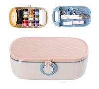Portable Sewing Kit with Storage Box, Essential Sewing Case with Compartments and Accessories for Home and Emergency Use, Pink