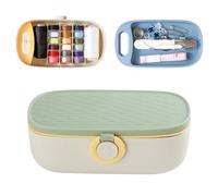 Portable Sewing Kit with Storage Box, Essential Sewing Case with Compartments and Accessories for Home and Emergency Use, Light Green