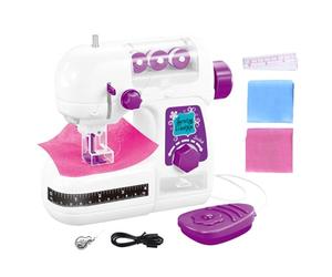 Portable Sewing Machine: Battery Operated Kids Sewing Toy, Beginner Craft Tool, Safe Fabric Practice Machine, Mini Creative DIY Manufacturer | Set