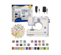 Portable Sewing Machine Ideal for Beginners, Adults, and Kids - 12 Built - in Stitches, Basic Sewing Kit Included, 2 - Speed Foot Pedal, Perfect for Home Use - Blue And White