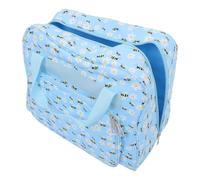 Portable Sewing Machine Storage Bag Sewing Machine Organizer Bag Sky-Blue 600d Oxford Fabric Multiple Storage Pockets Trolley Structure Hanging Design for Professional Outings
