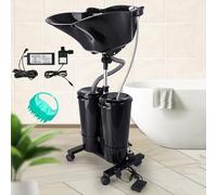 Portable Shampoo Bowl for Home, Lightweight Hair Washing Sink Adjustable Basin Height, Salon Sink Dual-Bucket Design for Elderly/Pregnant Woman