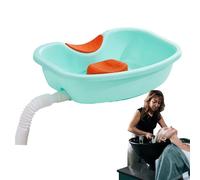 Portable Shampoo Bowl & Hair-Washing Tray with Neck Support | Inflatable/Reusable Buddy Basin for Bedside, Elderly, Disabled, Wheelchair, Pregnant - Rotating, Height-Adjustable Salon-Style Sink with D