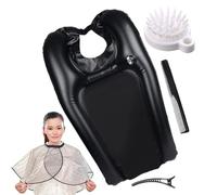 Portable Shampoo Bowl - Inflatable Hair Washing Tray with Massage Comb and Clip, Waterproof Cape for -free Washing | Basin Neck Rest for Sink or Bed, Salon Station