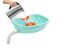 Portable Shampoo Tray - Hair Washbasin Next to the Bed, Lightweight Wash Bowl, Compact Salon Station, Comfortable Neck Support | Reusable Buddy Tray with Drain Hose for Hairstyles for Bedridden