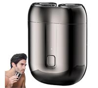 Portable Shaver, IPX6 Waterproof Dual-Head Mini Electric Shaver, Wet & Dry Use Rechargeable Razors for Men, Grey Electric Foil Shavers for Men