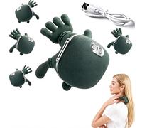 Portable Shiatsu Neck and Back Massager, 2026 New Neck Massager with Heat, Bionic Heated Massager, Real Hands Massager, with Heat, Electric 4D Kneading Massage (Green)