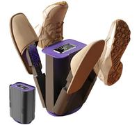Portable Shoe Dryer with 4 Foldable Arms, 1/3/6h Timer & 2 Speed Settings, Quick Drying Electric Boots Warmer for Shoes, Gloves, Hats, Socks, Ski Boots