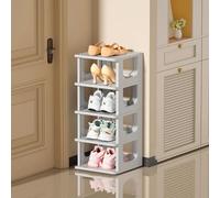 Portable Shoe Rack Vertical Plastic Shoe nizer for Small Spaces Entryway Shoe Storage Compact Shoe Shelf for Hallway Space-Saving Shoe Cabinet