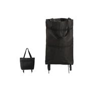 Portable Shopping Bag with Auxiliary Wheels Foldable Grocery Big Tote Handbag Large Capacity Adjustable - size For Mall, Supermarket Resizable Lightweight with Assistive Rolling Design