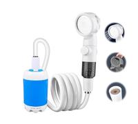 Portable Shower, 2025 New Rechargeable Camping Shower Pump with 4000mAh Battery, Outdoor Shower Head Sprayer for Hiking, Climbing, Travel, Camp, Car Washing, Pet Cleaning (2 SETs)