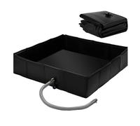 Portable Shower Base - 10in Height PVC Folding Basin, Temporary Camping Stall Floor, Waterproof Drainage Tray for RV | Leakproof Foldable Shower Pan for Campsite Pet Bath Outdoor Travel Gear