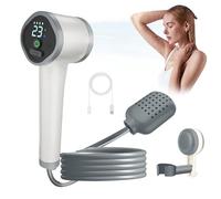 Portable Shower Camping,Upgrade USB Rechargeable Camping Shower With Intelligent Led Display,Outdoor Shower Kit With Temperature Display for Camping,Hiking,Travel,Car Washing, Pet Cleaning