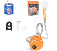 Portable Shower for Camping,2200mAh Rechargeable Camping Shower Pump with Intelligent LED Display,Handheld Water Pump with Hose, for Camping, Hiking, Beach, Car Washing, Traveling, Pet Cleaning, RV