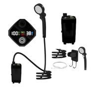 Portable Shower for Camping, Rechargeable Beach Shower with LED Display - Waterproof Outdoor Pump with 3 Modes for Garden Beach Washing Pets and Car Wash
