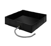 Portable Shower Pan, Temporary Foldable Shower Stall Basin - Waterproof Tent Seat Bottom Tray, Height Up Drain for Laundry Room