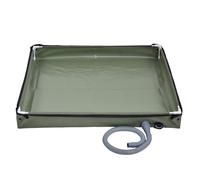 Portable Shower Pan - Waterproof Oxford Bases, Quick Setup Foldable Stall Basins, Included Drainage Pipe Tent Bottom, Green Temporary Wash Enclosure Gear - For Outdoor RV Campers Pet Bathing