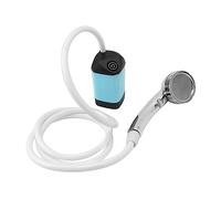 Portable Shower, Rechargeable Electric Handheld Portable Camping Shower, Outdoor 3 Gears Adjustable Camp Shower Pump with Filter & Indicator Light for Camping, Hiking, Traveling (Blue)