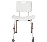 Portable Shower Stool with Back Adjustable Seat Chair Bathroom Disability Aid
