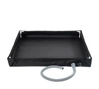 Portable Shower Tray,1 Pack Foldable Shower Base For Rv Camping Garden Outdoor Use With Drain Hose Non-Slip Pvc Tray Black 80X80Cm(Black)